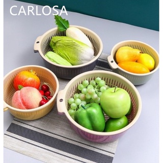 Carlosa* ตะกร้า สองชั้น มีรูระบายน้ำ สำหรับล้างผัก ผลไม้ สะเด็ดน้ำ