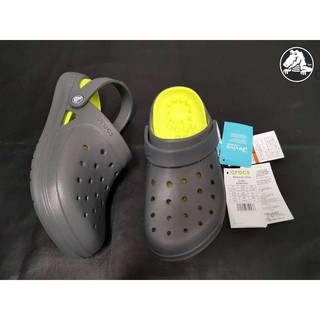 CROCS รุ่น Reviva by crocs หิ้วนอกoutlet สีเทาพื้นเขียว นุ่ม เบา สบาย