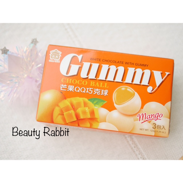 Mango QQ gummy choco ball ช็อกโกแลตสอดไส้กัมมี่รสมะม่วง 123g