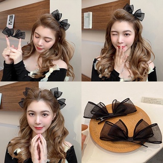 กิ๊บติดผมหน้าม้า ประดับโบว์ สไตล์เกาหลี แฟชั่นสําหรับผู้หญิง