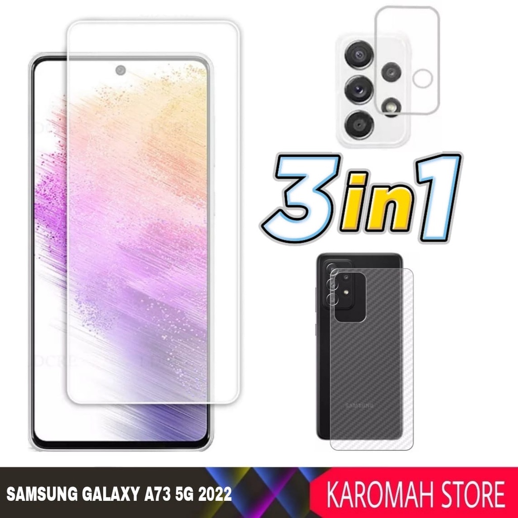 3 INC PACKAGE 1 กระจกนิรภัย SAMSUNG A73 5G 2022 กระจกใสป้องกันรอยขีดข่วน