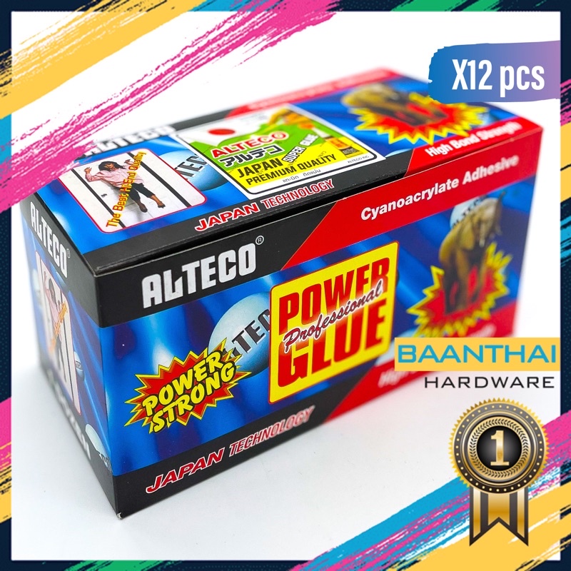กาวตราช้าง **ยกกล่อง** Alteco - ติดเหล็ก กาวติดไม้ ติดกระเบื้อง กาวร้อน ของแท้ 100%