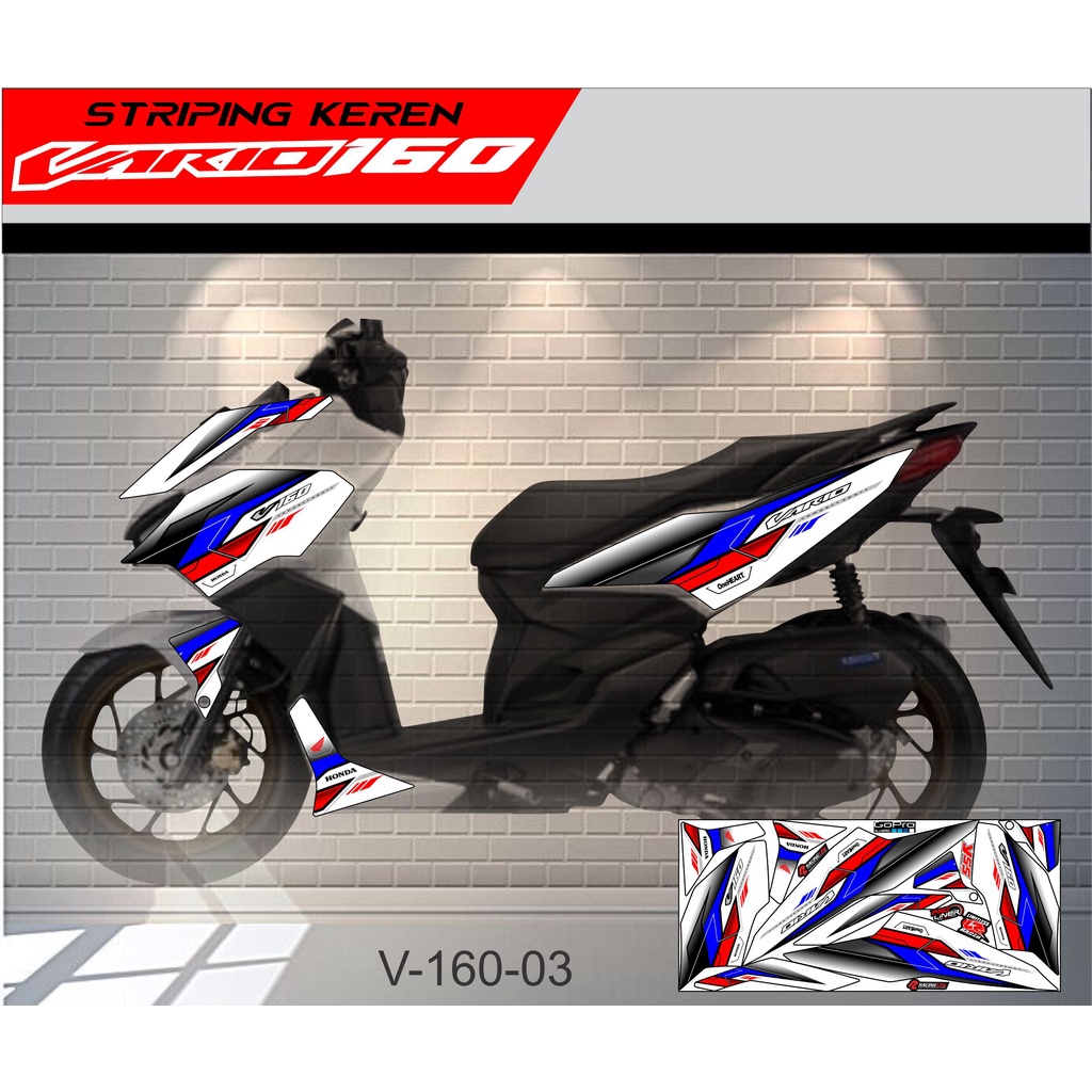 สติกเกอร์ติดตกแต่งรถจักรยานยนต์ 160 องศา สําหรับ honda vario 160 vario 160 160 DECAL CUSTOM