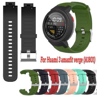 สายนาฬิกาข้อมือ เนื้อซิลิโคน สําหรับ huami amazfit verge 3 (a 1801) 10 สี