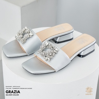 รองเท้าหนังแกะ รุ่น Grazia Silver color (สีเงิน)