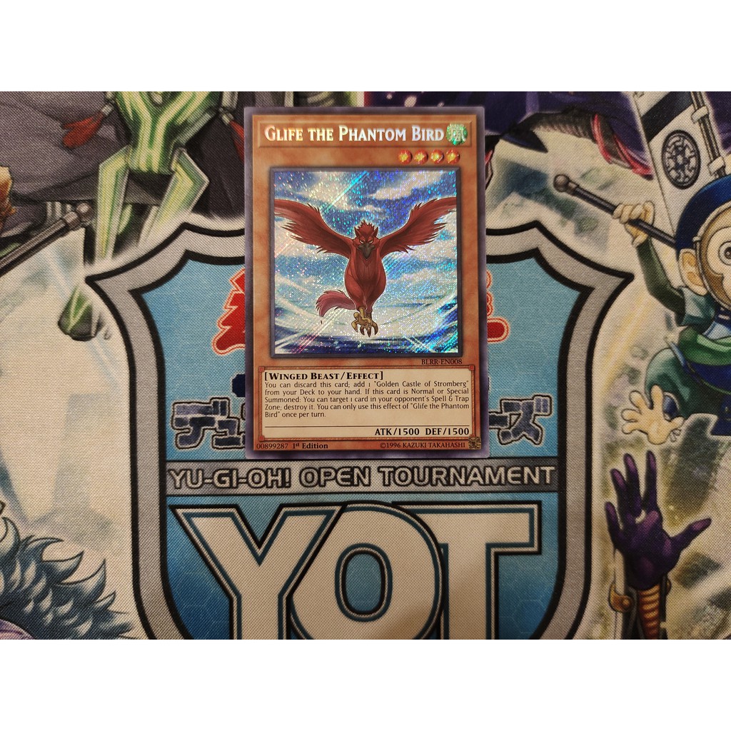 การ์ด Yugioh ของแท้ - Glife The Phantom Bird - BLRR-EN008 - Secret Rare 1st Edition
