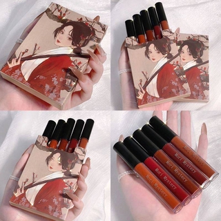 เซต กลอส 5 สี เนื้อกำมะหยี่ 	 Mori Mystery LIP GLAZE