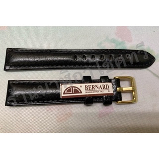 สายนาฬิกาหนังสีดำเงาBERNARD ITALIAN LEATHER ขนาด18mm