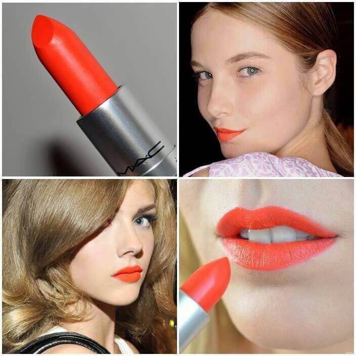 Beauty-Siam แท้ทั้งร้าน !! แบ่งขายลิปสติก MAC LIPSTICK สี MORANGE แบ่งขายใส่กระปุก แถมแปรงทาลิปฟรี แท้100%
