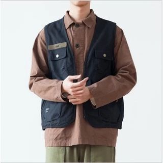 MNO.9 Camping vest 302 เสื้อกั๊กผู้ชาย แคมป์ปิ้ง แขนกุด มีซิปหน้า เดินป่า เที่ยวเขา