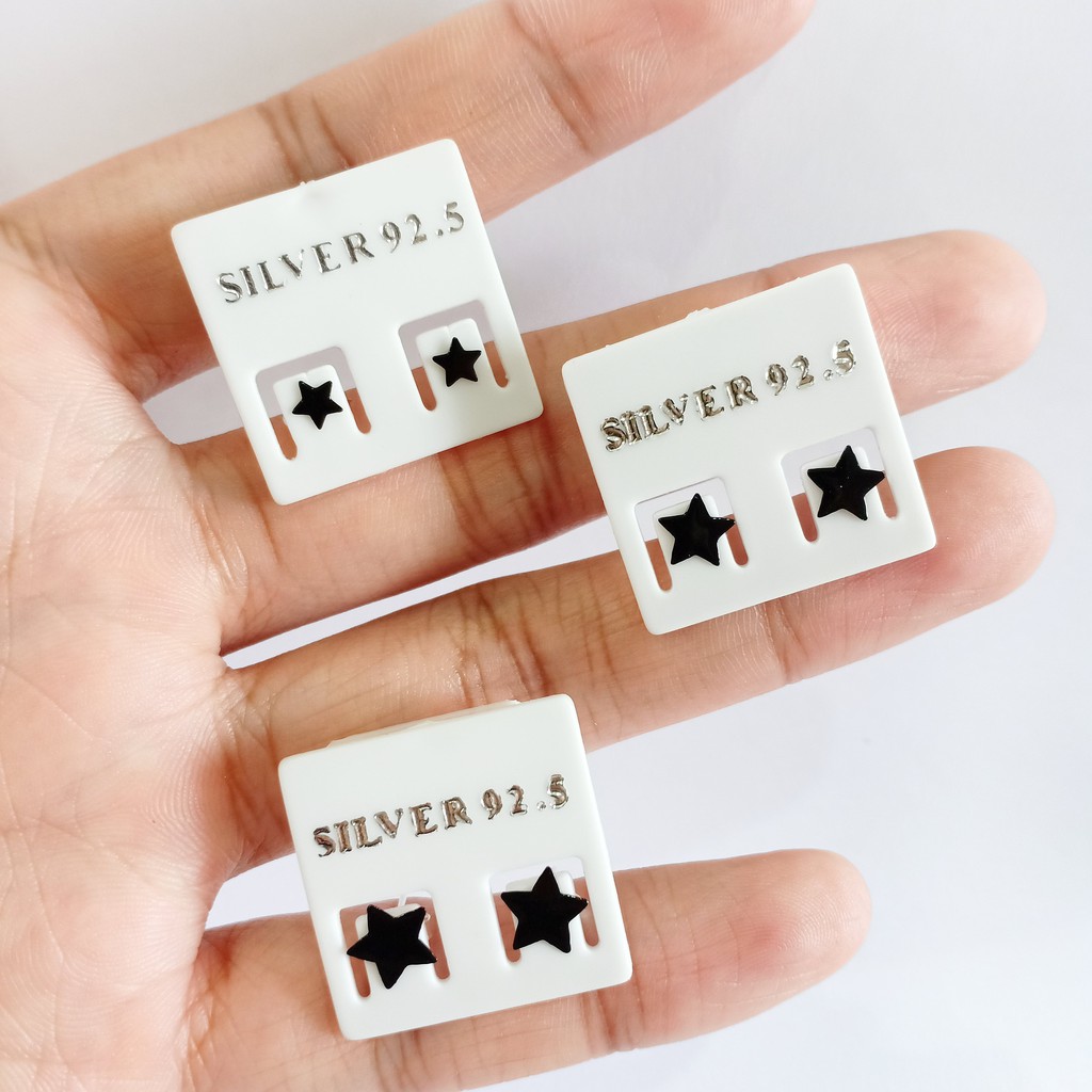 ต่างหูเงินแท้ Star Earrings 92.5% (ดาวแผ่น) - รูปที่ 2