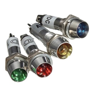 หลอด lamp LED เหล็ก  8mm 10mm 12v 24v 220v มีให้เลือก 3สี สีเขียว สีแดง สีเหลือง