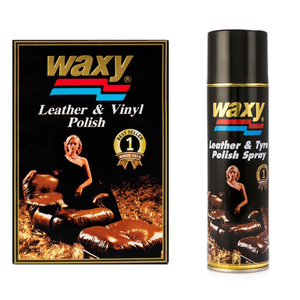 Waxy Leather & Tyre Polish Spray แว็กซี่ สเปรย์เคลือบเงา 450 มล. / Leather&Vinyl Polish น้ำยาบำรุงรั