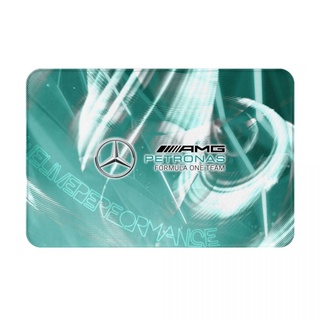 พรมเช็ดเท้า ผ้าสักหลาด กันลื่น ลาย Mercedes AMG Petronas Formula One Team ขนาด 16x24 นิ้ว แบบแห้งเร็ว สําหรับห้องน้ํา พร้อมส่ง