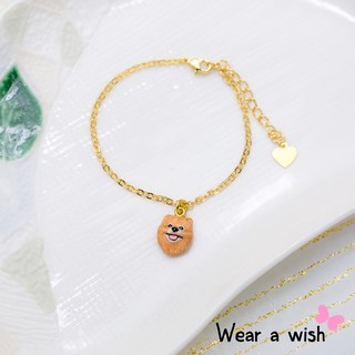 Bracelet / สร้อยข้อมือ : Brown Pomeranian (Long-Haired) / ปอมเมอเรเนียน ขนยาว สีน้ำตาล