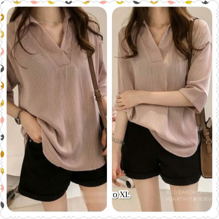 MTF เสื้อสตรี V คออินเทรนด์ Tasya Channel