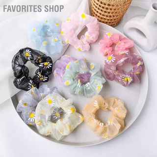 Favorites Shop Hair Scrunchies Elastic Soft Gauze Daisy Pattern Large Intestine Bands Accessories