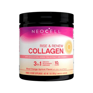 [ใหม่] Neocell Super Collagen Powder Rise and Renew (Astaxantin) - คอลลาเจนชนิดผง ชาเขียว แอสต้าแซนธินและวิตามินซี ผิวใส