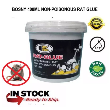 กาวดักหนู กาวจับหนู กาวดักแมลงวัน Bosny RAT-GLUE 400 ml B214 (ชนิดพิเศษ เหนียวมาก) RAT-GLUE ไม่มีสารพิษ