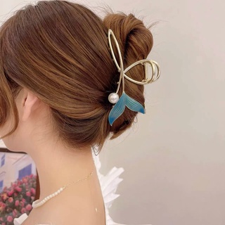 คลิปหนีบหางปลา ขนาดใหญ่ สีฟ้า สําหรับผู้หญิง 2022