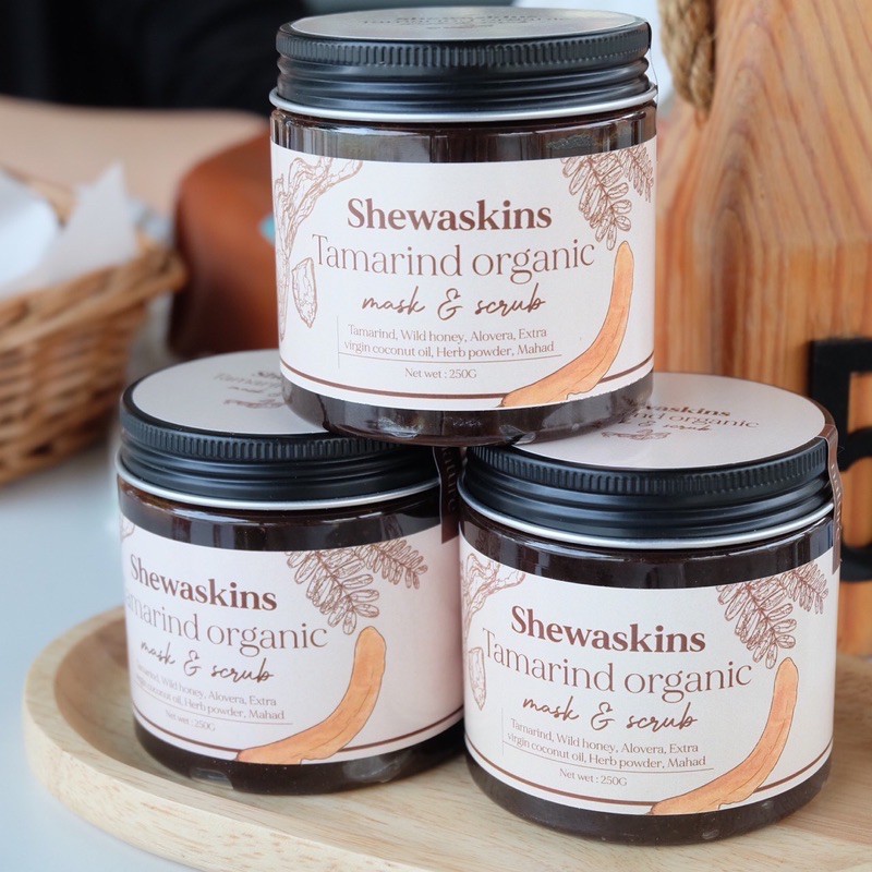 สครับมะขาม Shewaskin- Tamarind organic mask and scrub <ส่งฟรี>