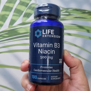 วิตามินบี 3 ไนอะซิน Niacin 500 mg 100 Capsules (Life Extension®) B3 B-3