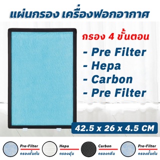 ถูกคุ้มสุด แผ่นกรองฝุ่น แผ่นกรองอากาศ Hepa filter (กรอง 4 ชั้น) ฟิลเตอร์กรองฝุ่น กลิ่น pm2.5 กรองแบคทีเรีย