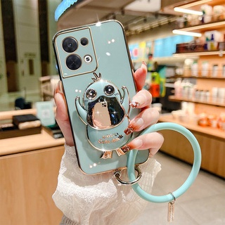 เคสโทรศัพท์มือถือ ลายเป็ดน่ารัก พร้อมขาตั้ง สําหรับ OPPO Reno8 T Reno8 Reno8 Pro Reno8 Pro+ Reno7 Reno7 Z Reno7 Pro Reno6 Reno6 Z