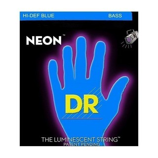 สายกีต้าร์เบส 5 สาย DR Neon Hi-Def Bass Strings เรืองแสง - สีน้ำเงิน NBB5-45