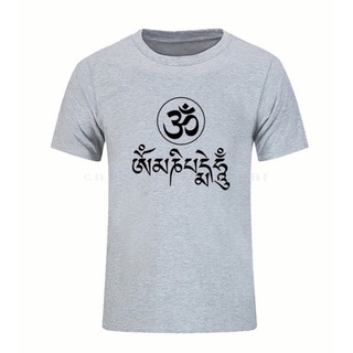 Cnud 【พร้อมส่ง】เสื้อยืดลําลอง แขนสั้น คอกลม พิมพ์ลาย JN Budhism OM MANI PADME HUM ขนาดใหญ่ แฟชั่นฤดูร้อน สําหรับผู้ชายสา