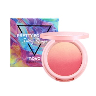 Novo Pretty For You Silky Rouge [No.5259] บลัชออนเนื้อฝุ่น สีสวย มีกระจกในตัว ปัดง่าย ติดทน เกาหลีเกาใจ พร้อมส่ง