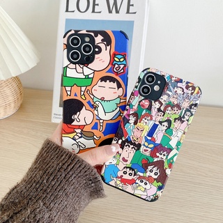 เคสโทรศัพท์มือถือ แบบนิ่ม ลายการ์ตูนชินจัง ขอบตรง สําหรับ Samsung Galaxy A03S A02S A12 M12 A22 A31 A32 A52 A52S A72 4G 5G S20 Plus Ultra A51 A71 A50 A50S A30S A20 A30