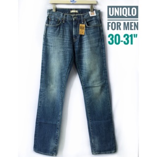 No.60-OR&gt;&gt;&gt;กางเกงยีนส์ผู้ชาย UNIQLO ขากระบอก แบรนด์เนมแท้มือสองญี่ปุ่น เอว31