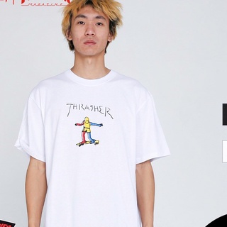 [S-5XL] Thrasherjlp เสื้อยืดลําลอง แขนสั้น พิมพ์ลาย GONZ หลากสีสัน สไตล์ญี่ปุ่น เหมาะกับการเล่นสเก็ตบอร์ด ใหม่