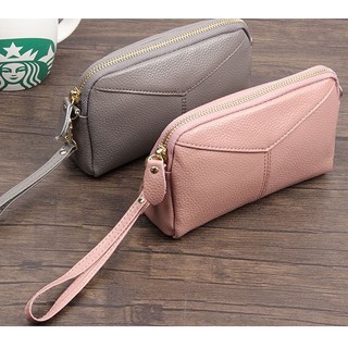 กระเป๋าหนังแท้ leather pouch กระเป๋าคลัช W040