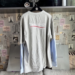 B บีบี Balen (พรีเมี่ยม พร้อมส่งในไทย แชทสอบถาม) Political Campiagn embroidered Sweater เสื้อยืดแขนยาว บาเลน โลโก้แบบปัก