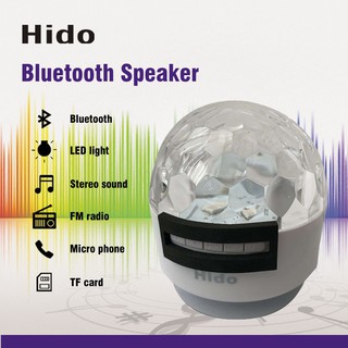 HIDO ลำโพง Mini wireless Bluetooth Speaker portable Stage Light USB charging HD04