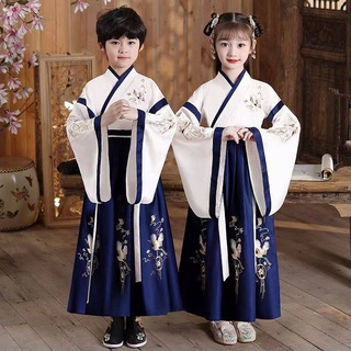 * ชุดเด็ก จีนโบราณ * Hanfu Boys Guoxue Wear สไตล์จีนชุดโบราณชุดเด็กหนังสือคลาสสิกสามตัวอักษรกฎสาวกชุดการแสดงสำหรับเด็กรุ