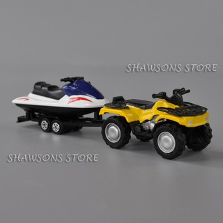 โมเดลรถพ่วงเจ็ทสกี โลหะ ขนาด 1:50 Diecast Metal Model Toy Quad ATV With Jet-Ski Trailer ของเล่นสําหรับเด็ก