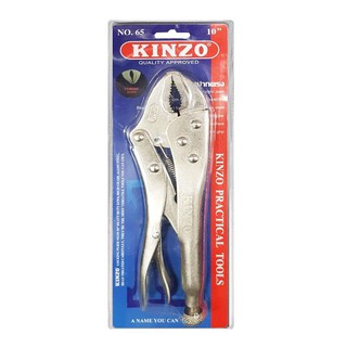 คีมล็อคปากตรง KINZO VR 91437 10 นิ้ว สีเงิน 10" STRAIGHT JAW KINZO LOCKING PLIER