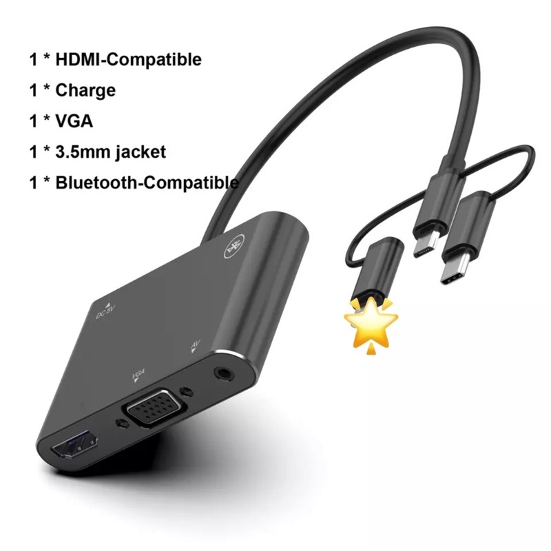 3 in 1 To HDMI Adapter OTG USB Converter ชุด Charge ช่องต่อสายเคเบิล1080P HD สำหรับ smartPhone X/XR/