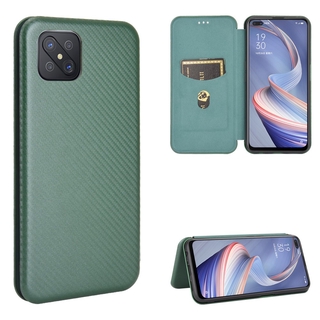 Luxury Carbon Fiber PU Leather Casing Oppo Reno 4Z 5g Magnetic Flip Cover Reno4 Pro 5G Wallet Case Card Holder Stand