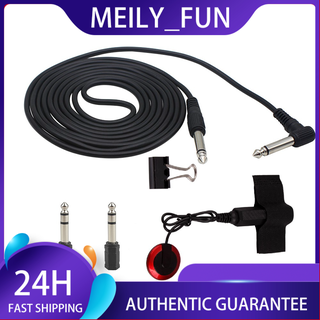 Universal String Instrument Pickup Set with Pickup + 6.35mm Audio Cable + 2pcs 6.35mm to 3.5mm Adapters + Metal Clip fo