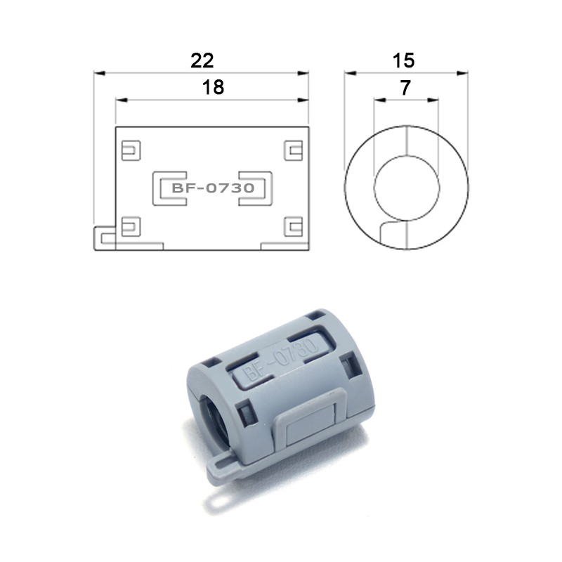 Ferrite BF-0730 Magnet - 7 มม. - ตัวประหยัดเชื้อเพลิง