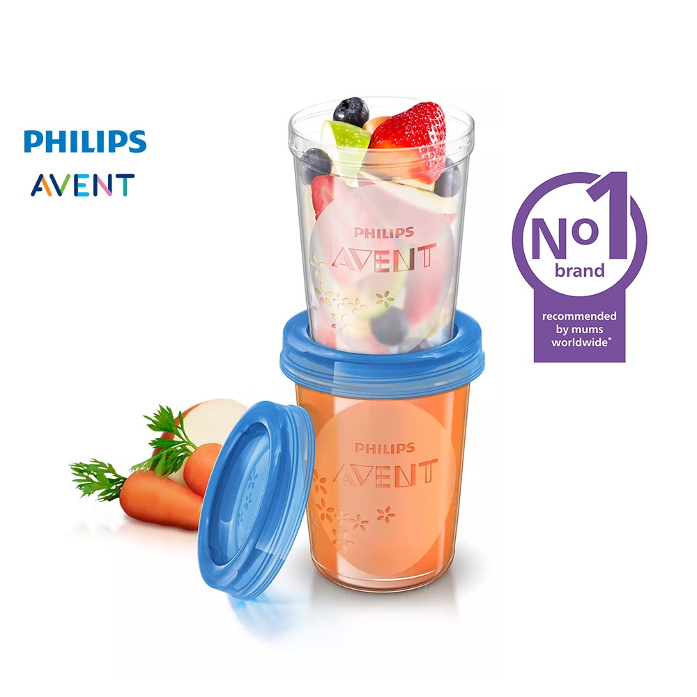 Philips AVENT ถ้วยเก็บอาหาร (5 ชิ้น 240 มล. / 8 ออนซ์ ถ้วยเก็บ / กล่อง)