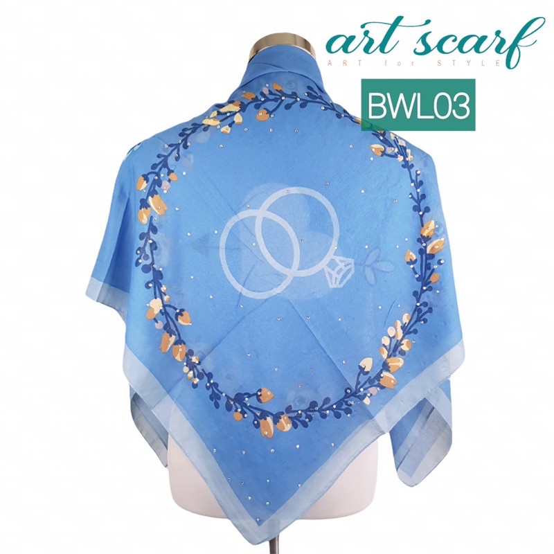ผ ้ าพันคอศิลปะ Bawal LOVE Ocean BWL03