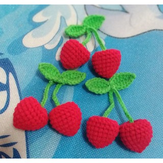 ลูกเชอรี่พวง🍒🍒งานถัก.. เชอรี่ตูดแหลมๆสวยๆDiy  (พร้อมส่ง)​