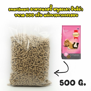 smartheart อาหารแกสบี้ หนูตะเภา ชินชิล่า ขนาด 500g. อุดมไปด้วยวิตามิน แร่ธาตุ และสารอาหารครบถ้วน แบบแบ่งจากกระสอบ