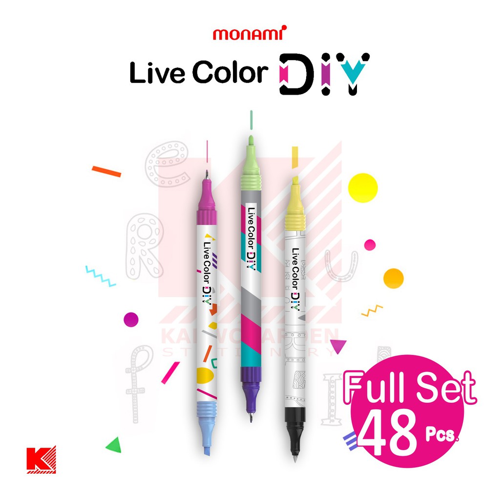 ปากกาเมจิก Monami Live Color DIY ชุด 42 และ 48 ชิ้น