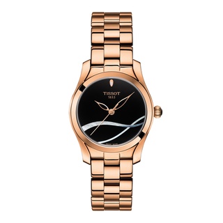 Tissot T-Wave ทิสโซต์ ที-เวฟ T1122103305100 สีดำ ทองโรสโกลด์ นาฬิกาผู้หญิง